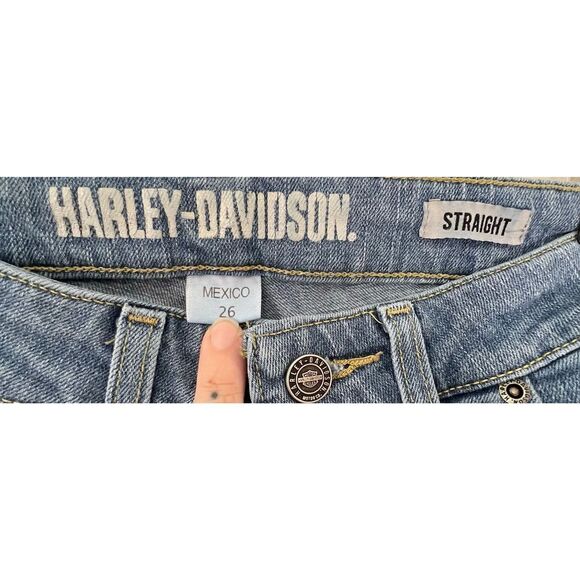 Harley Davidson Straight Leg Denim Jeans - Picture 2 of 4
